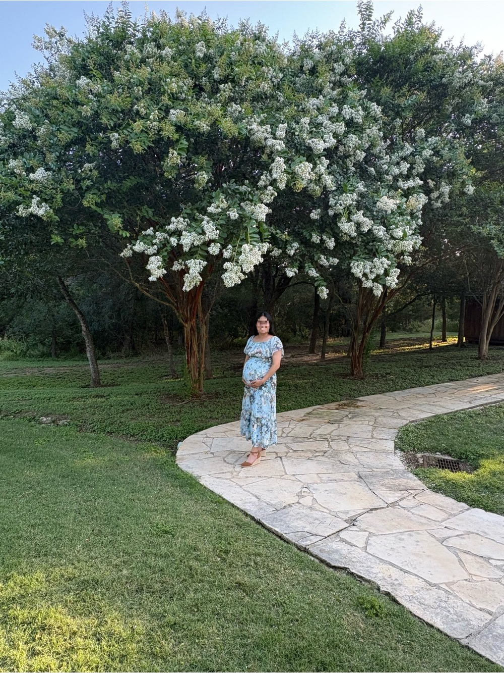 Baltic Born Blue Floral Midi Dress Medium Maternity